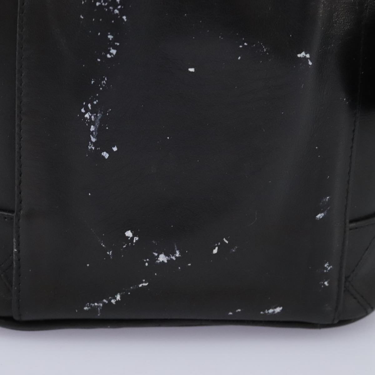 CHANEL Bicolole Vanity Cosmetic Pouch Leather Black CC Auth bs14966