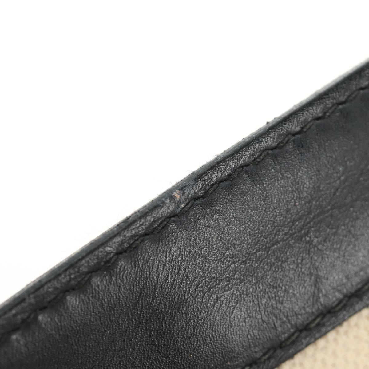 BALENCIAGA Navy Pochette Shoulder Bag Canvas Black White 339937 Auth bs14976