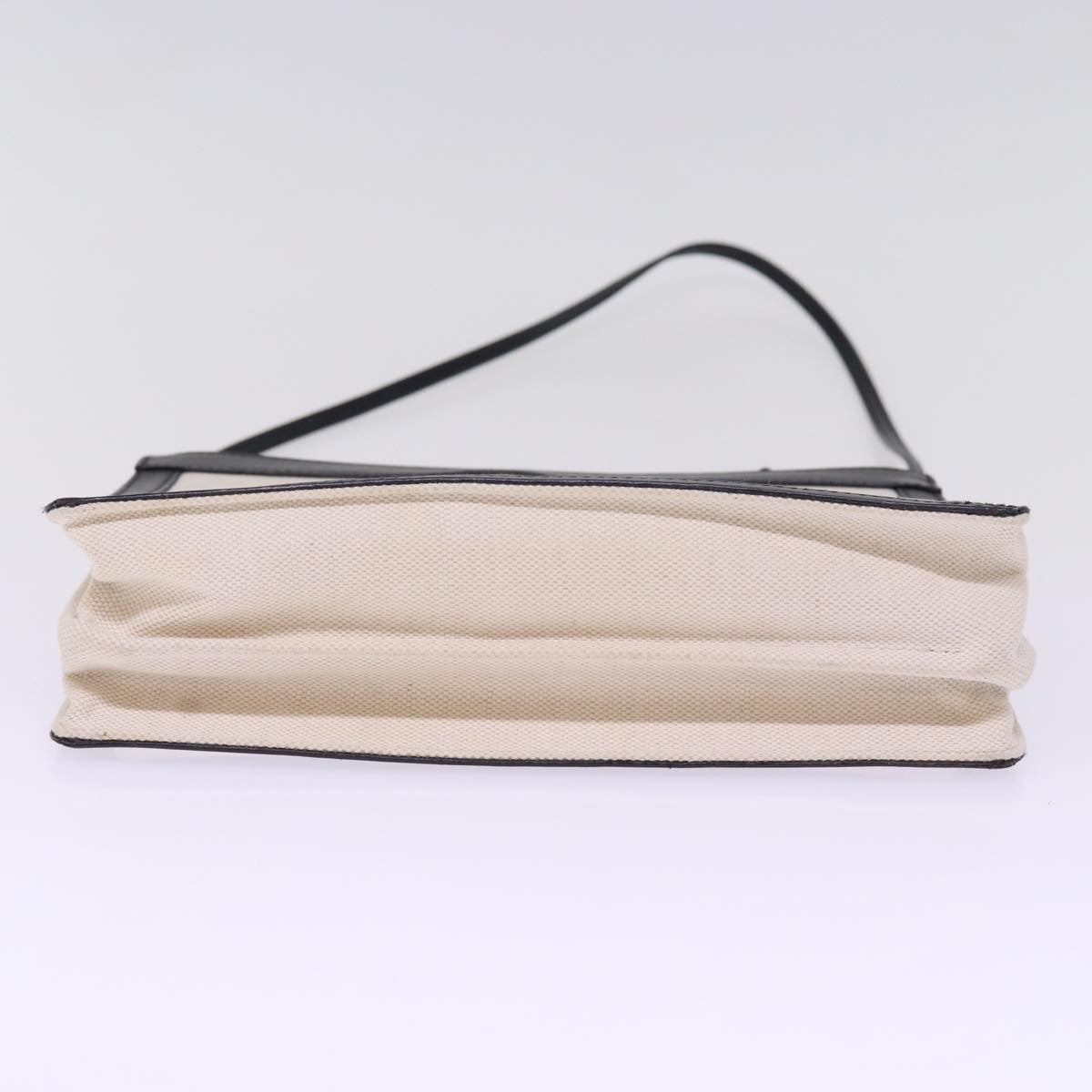 BALENCIAGA Navy Pochette Shoulder Bag Canvas Black White 339937 Auth bs14976