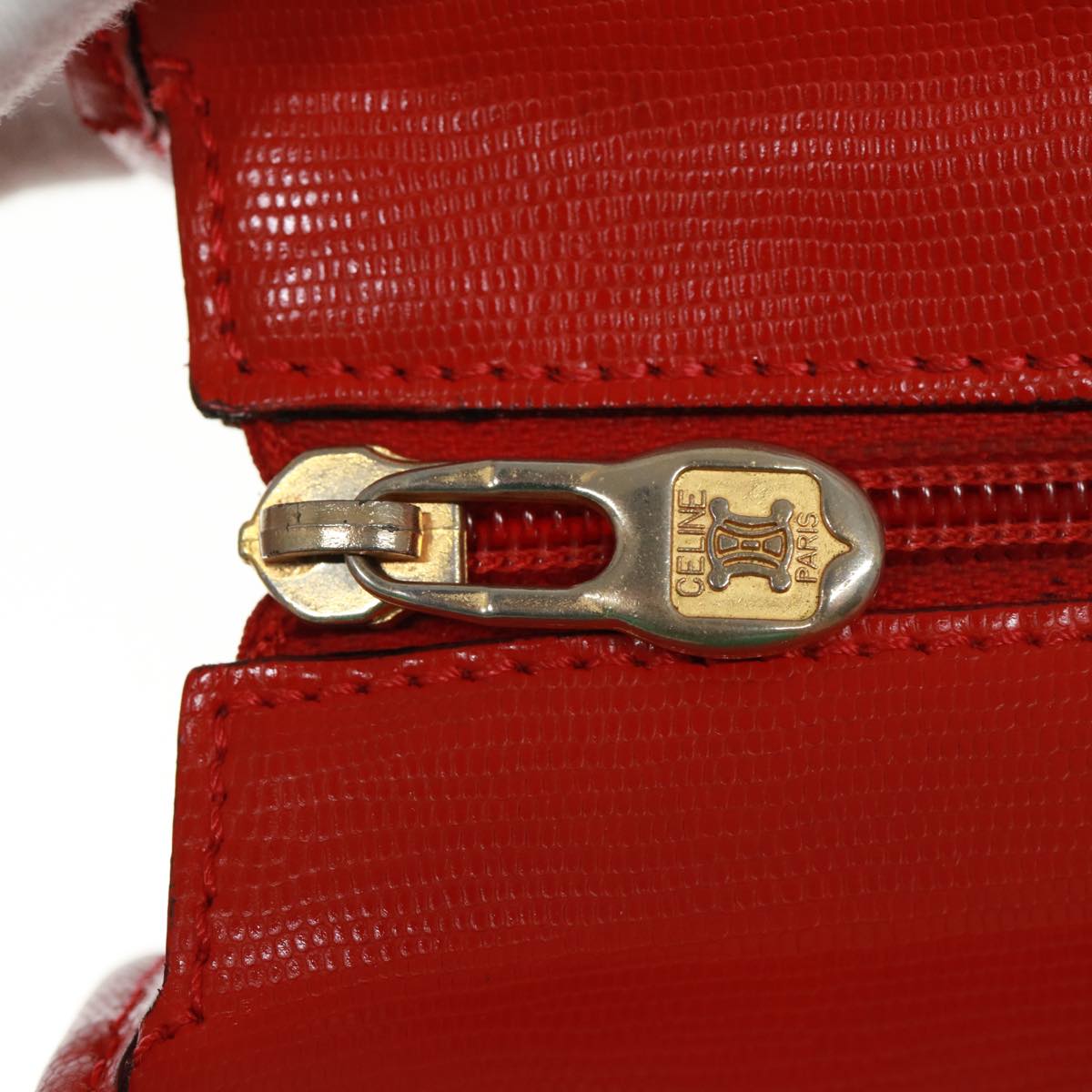 CELINE Shoulder Bag Leather Red Auth bs15049