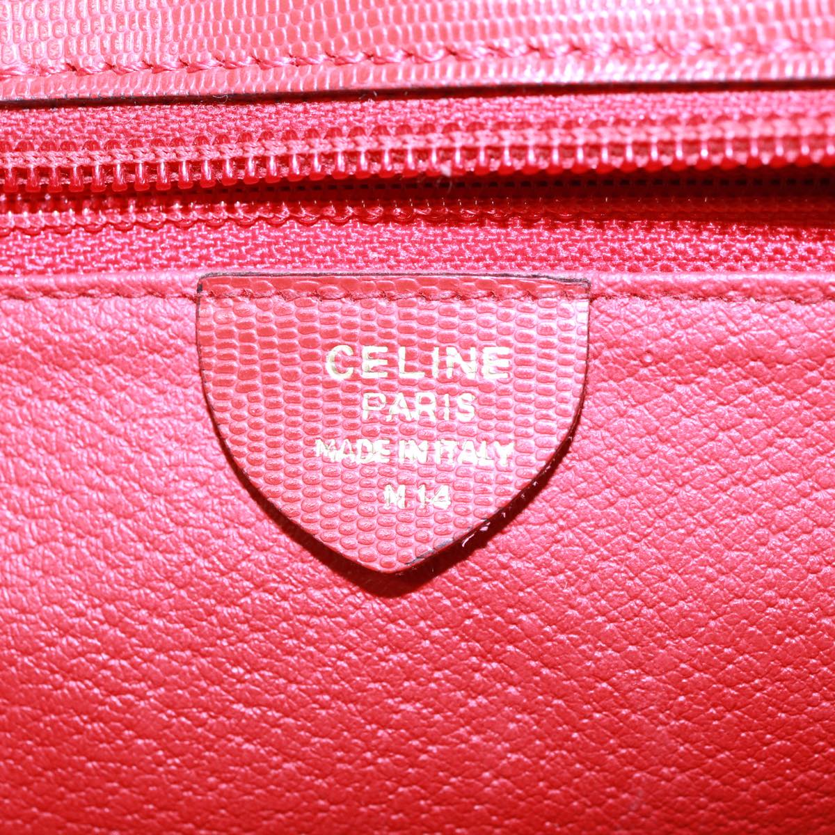 CELINE Shoulder Bag Leather Red Auth bs15049