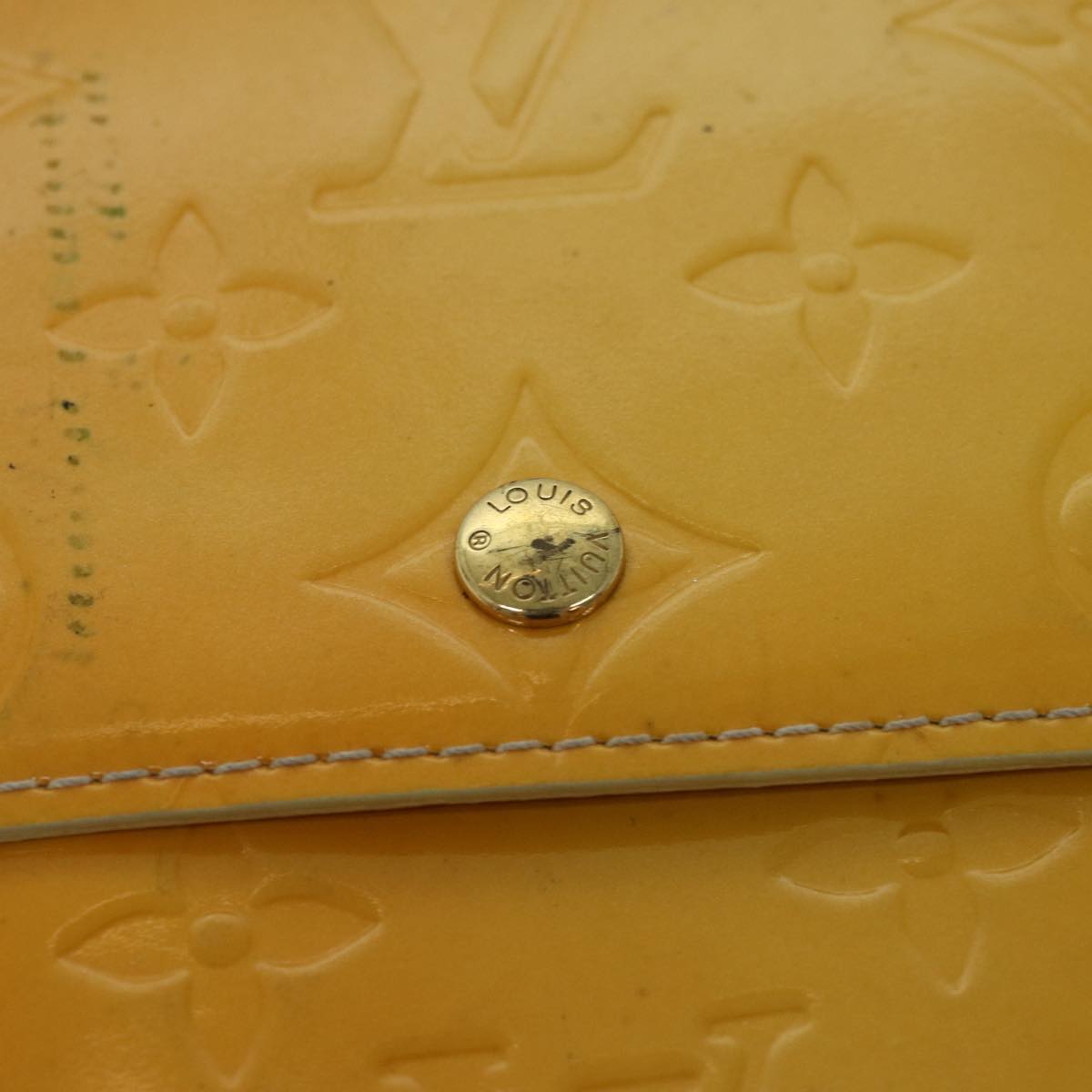 LOUIS VUITTON Monogram Vernis Walker Shoulder Wallet Gris M91031 LV Auth bs15081