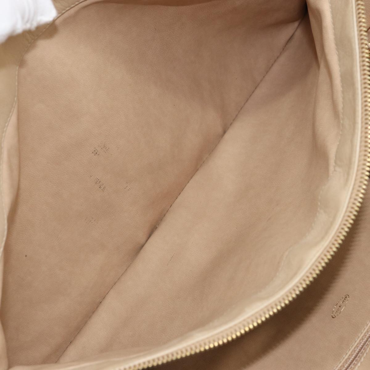 CHANEL Matelasse Chain Shoulder Bag Lamb Skin Beige CC Auth bs15118