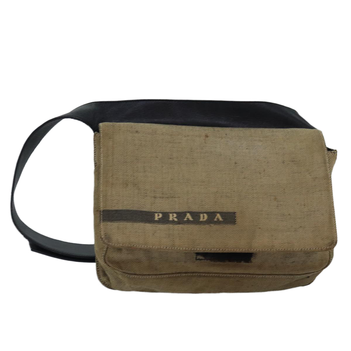 PRADA Waist bag Canvas Beige Auth bs15210