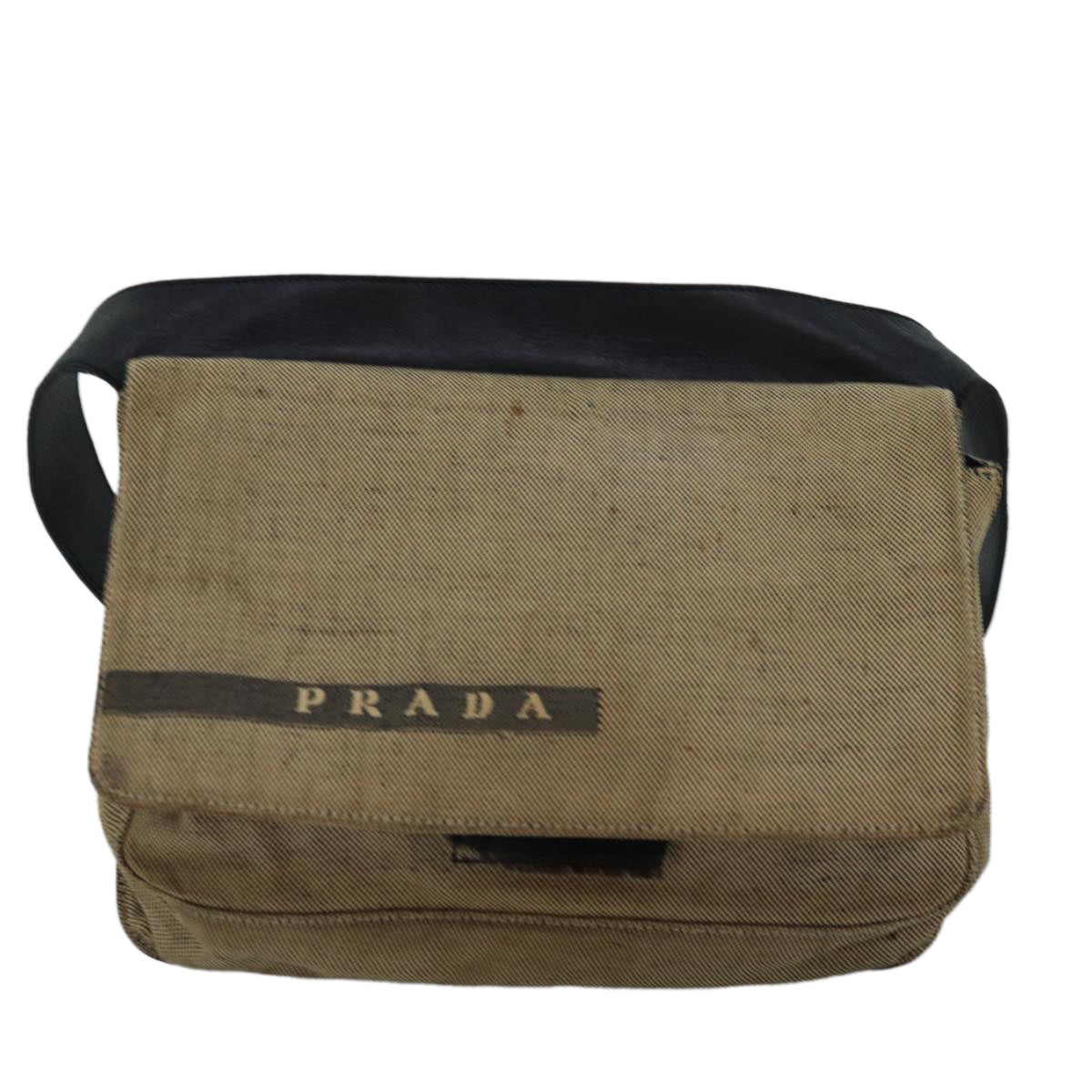 PRADA Waist bag Canvas Beige Auth bs15210