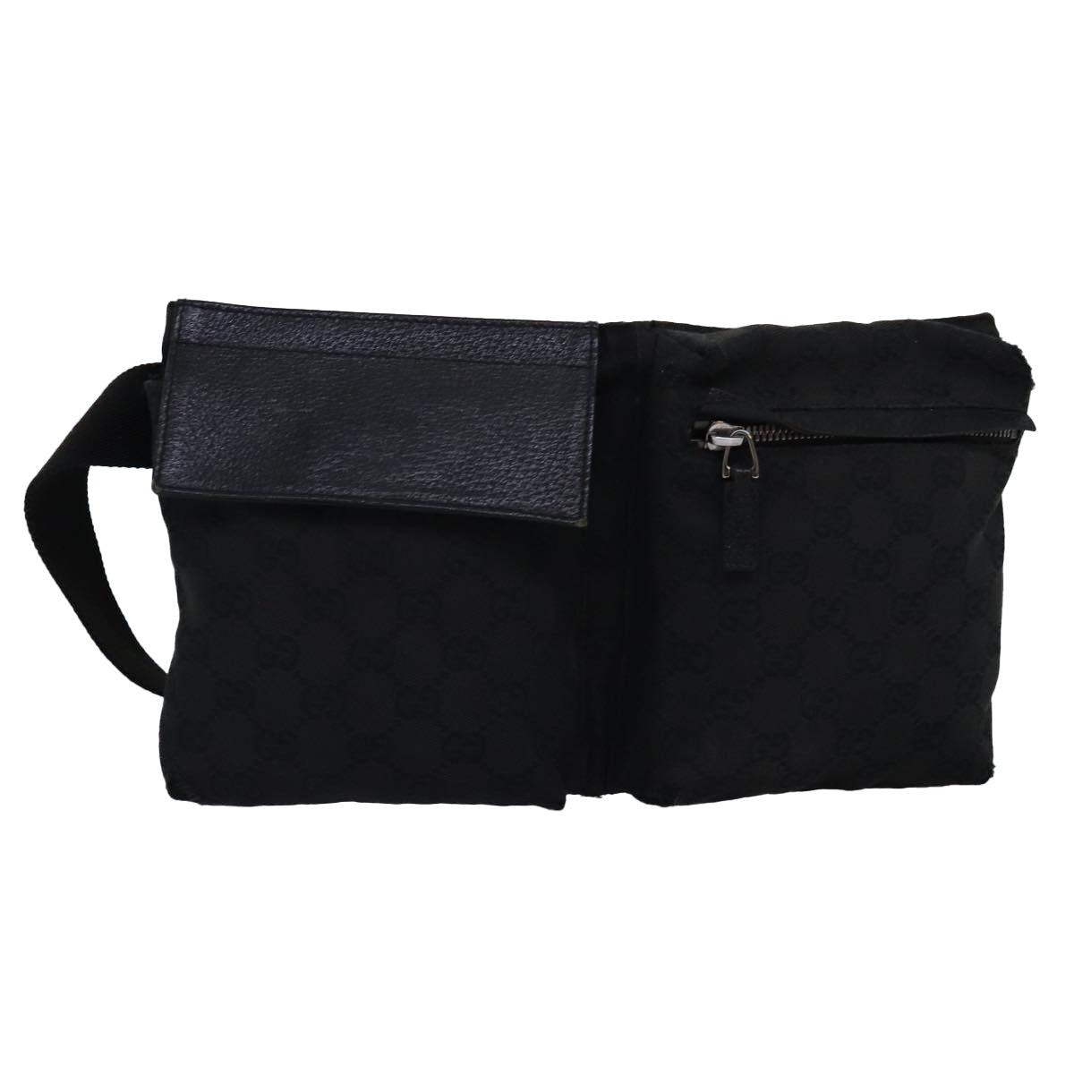 GUCCI GG Canvas Waist bag Black 28566 Auth bs15213