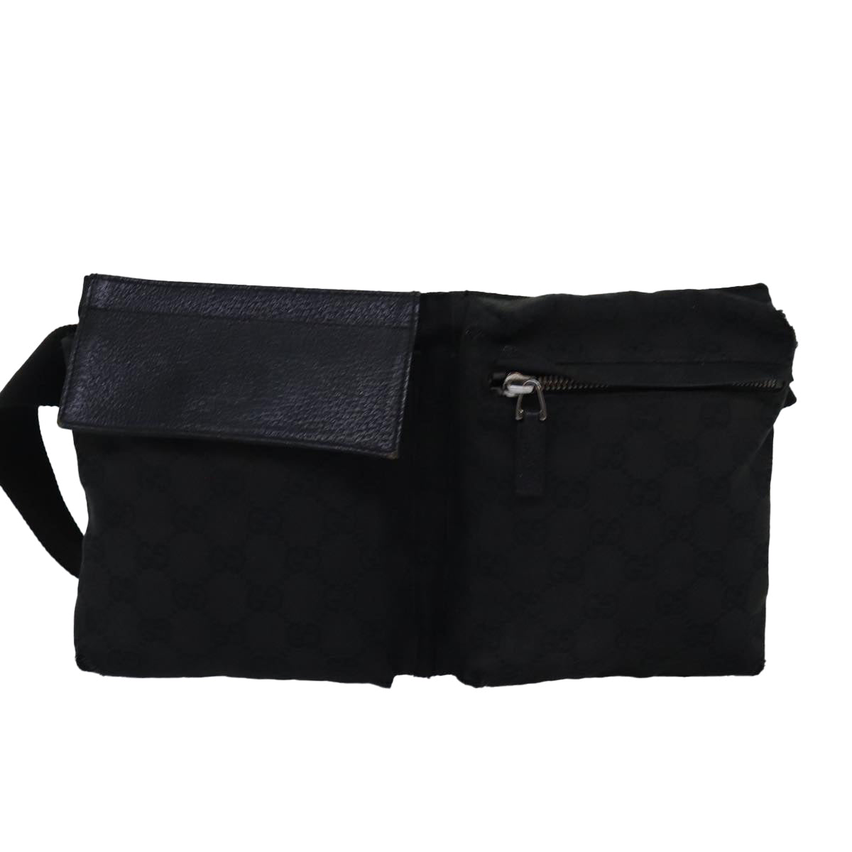 GUCCI GG Canvas Waist bag Black 28566 Auth bs15213