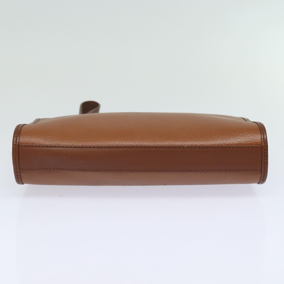 Burberrys Clutch Bag Leather Brown Auth bs15306