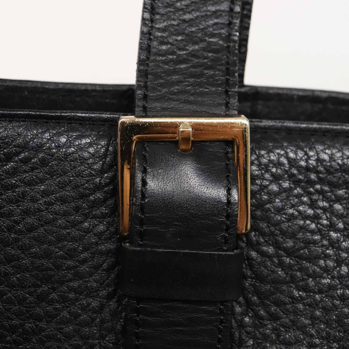 Burberrys Hand Bag Leather Black Auth bs15308