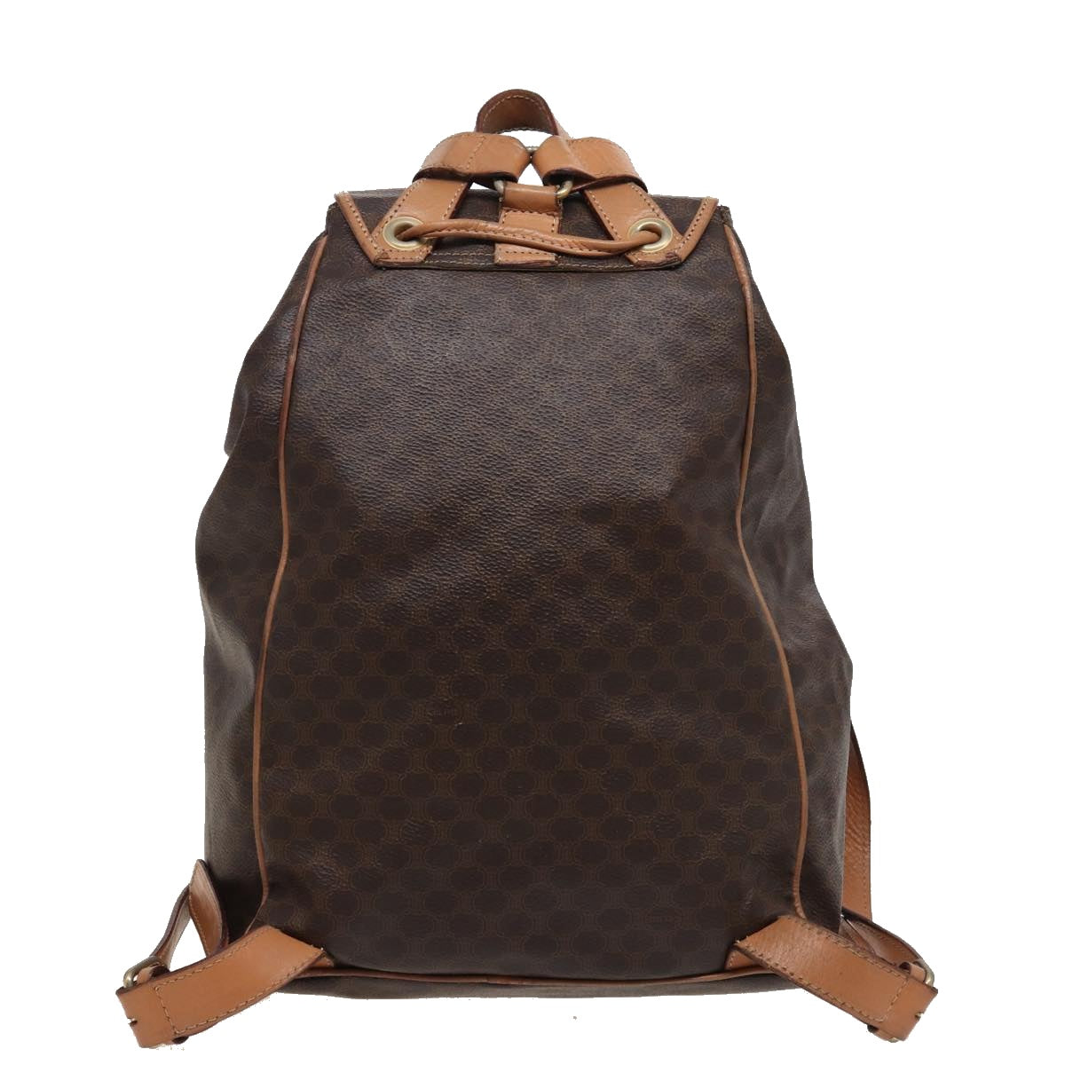 CELINE Macadam Canvas Backpack PVC Brown Auth bs15310