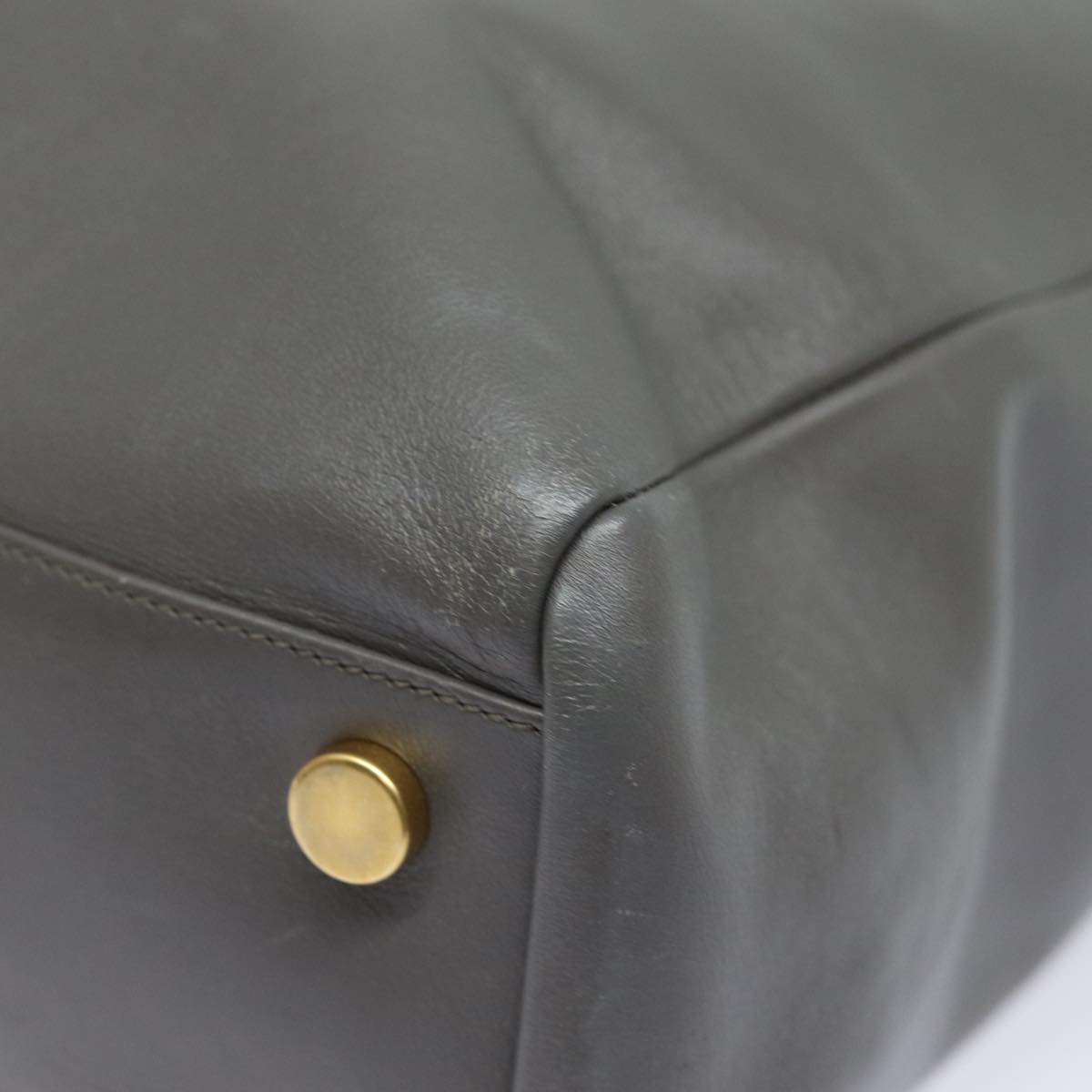 SAINT LAURENT Tote Bag Leather Gray Auth bs15314