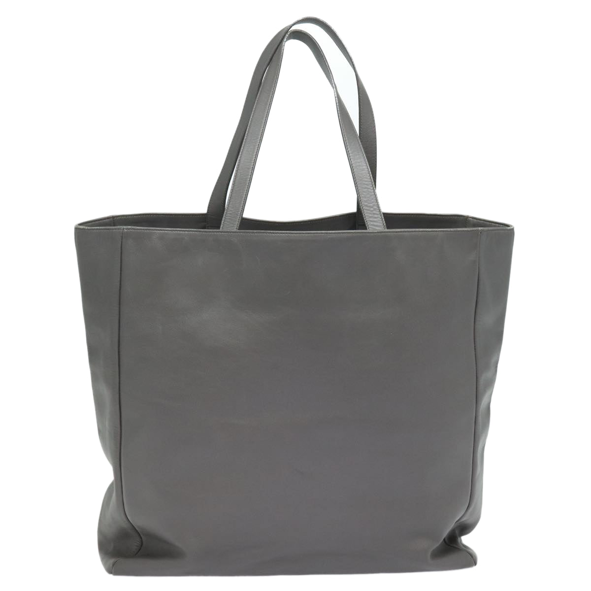 SAINT LAURENT Tote Bag Leather Gray Auth bs15314