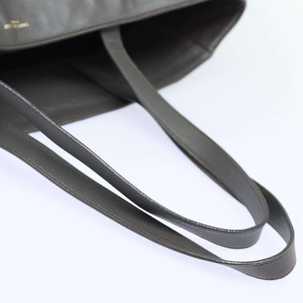 SAINT LAURENT Tote Bag Leather Gray Auth bs15314