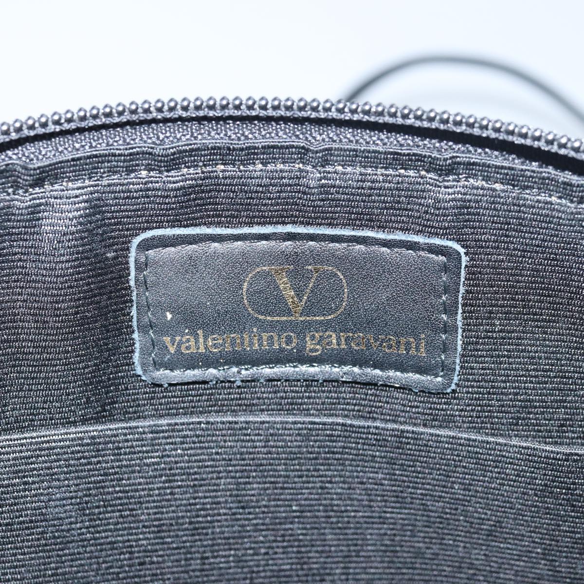 VALENTINO Shoulder Bag Leather Black Auth bs15317