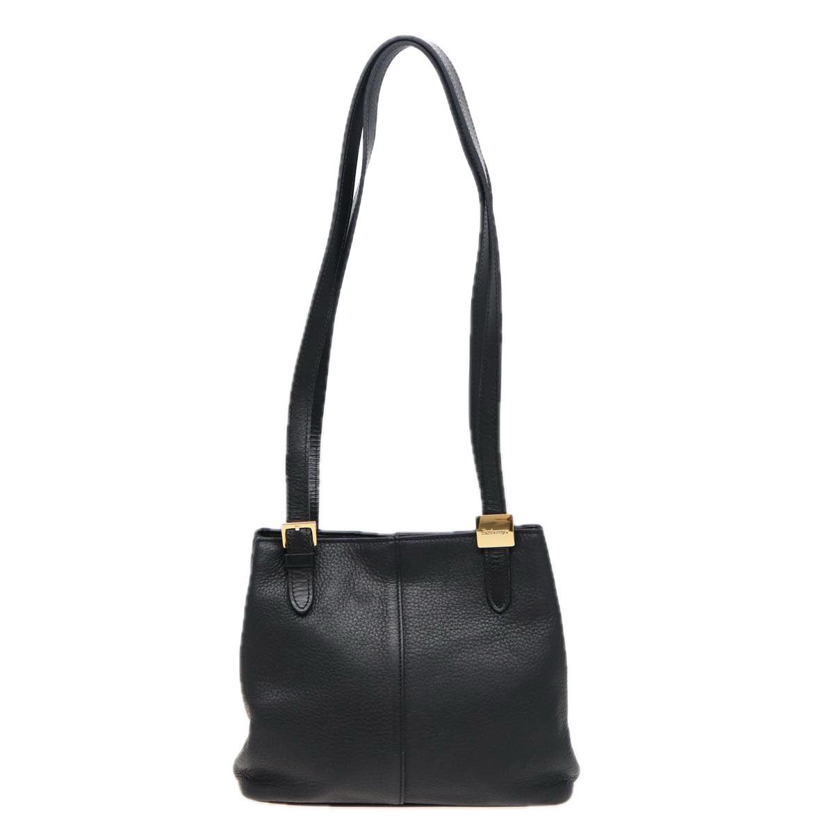 Burberrys Shoulder Bag Leather Black Auth bs15362