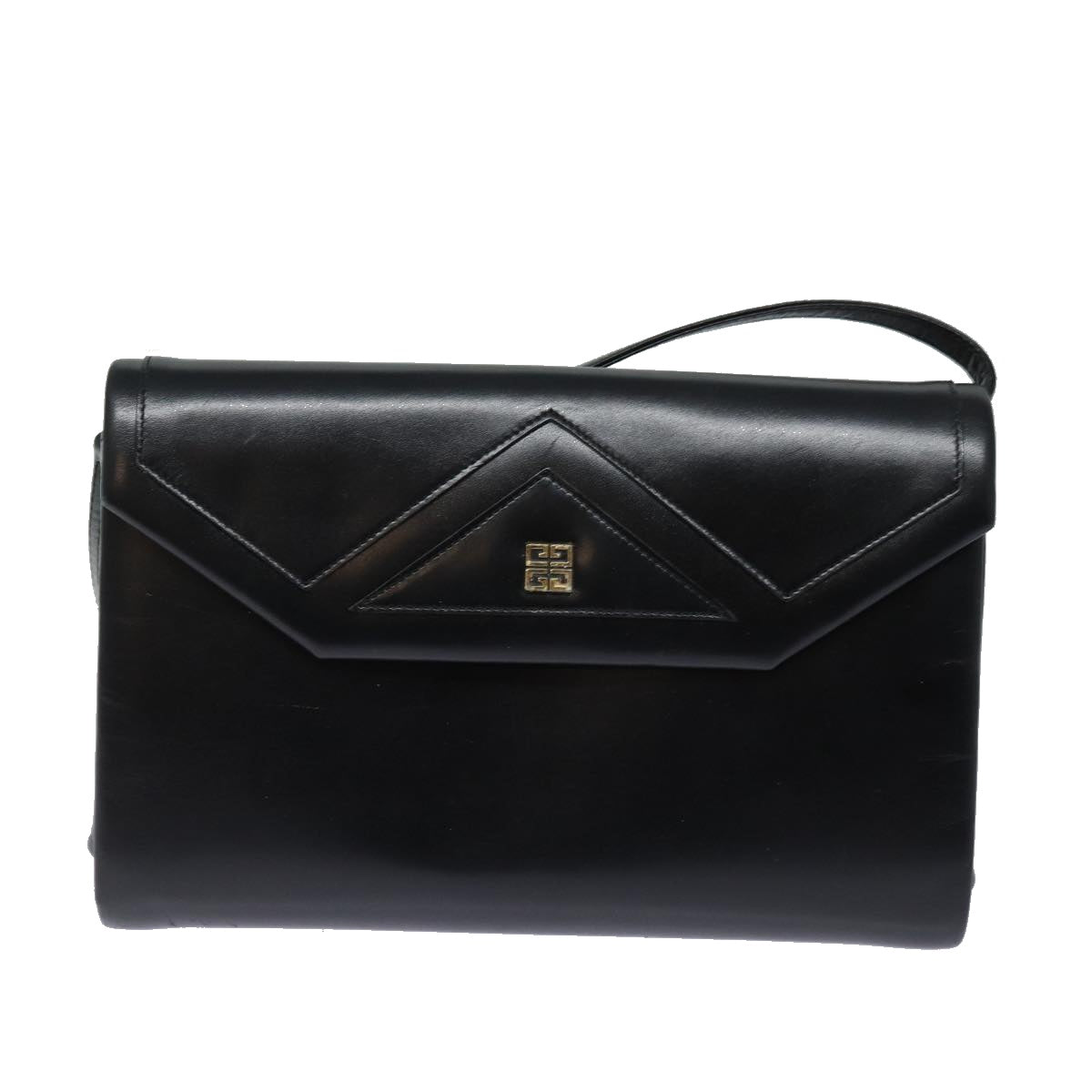 GIVENCHY Shoulder Bag Leather Black Auth bs15373