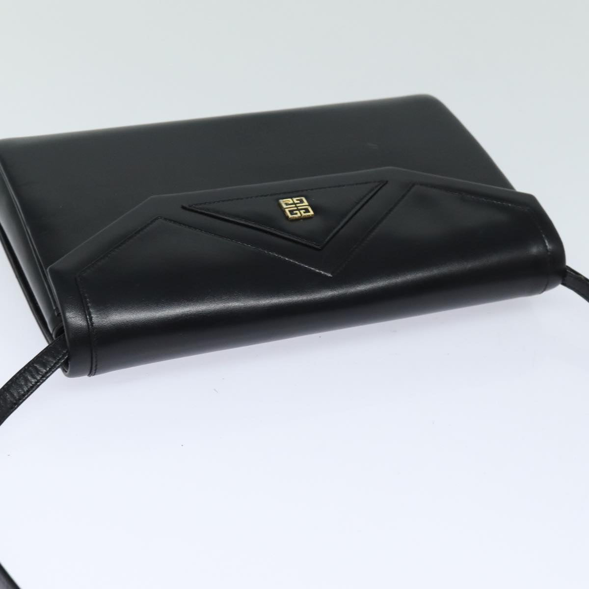 GIVENCHY Shoulder Bag Leather Black Auth bs15373