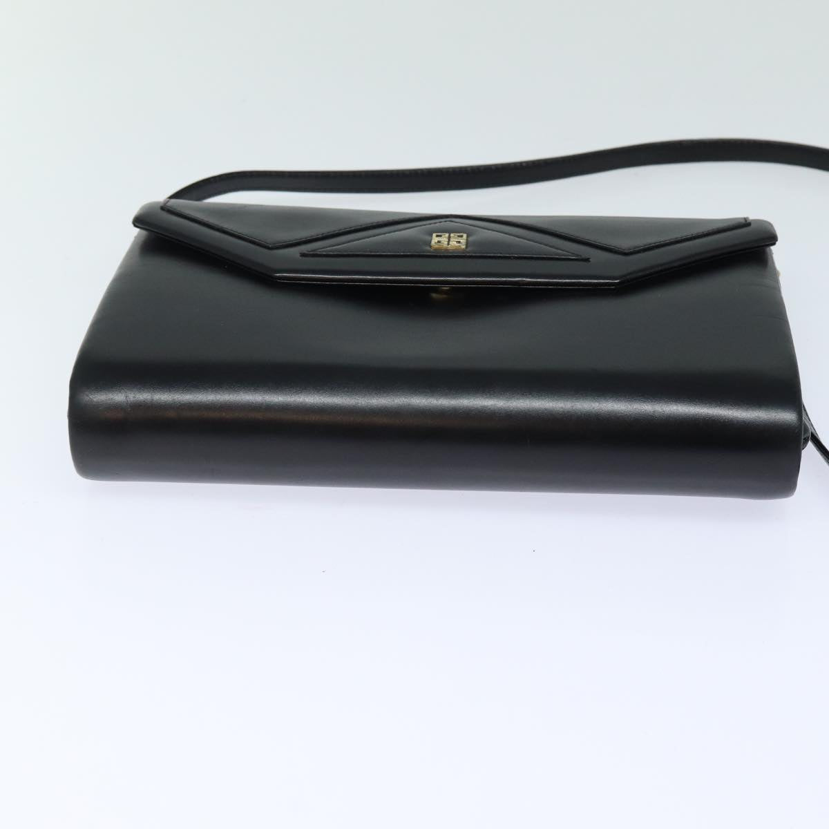 GIVENCHY Shoulder Bag Leather Black Auth bs15373