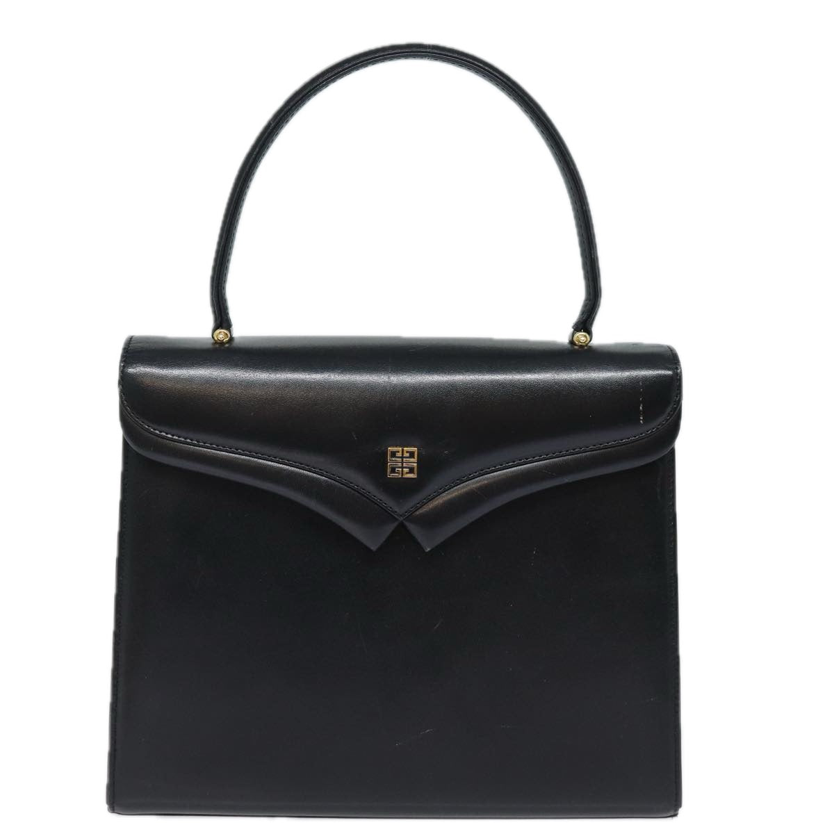 GIVENCHY Hand Bag Leather Black Auth bs15374