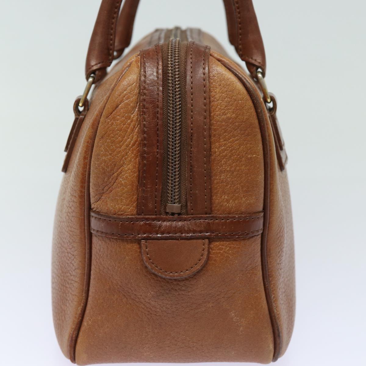 Burberrys Hand Bag Leather Brown Auth bs15382