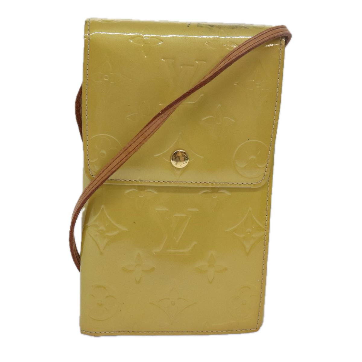 LOUIS VUITTON Monogram Vernis Walker Wallet Beige M91074 LV Auth bs15429