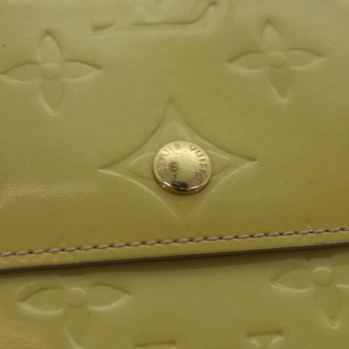 LOUIS VUITTON Monogram Vernis Walker Wallet Beige M91074 LV Auth bs15429