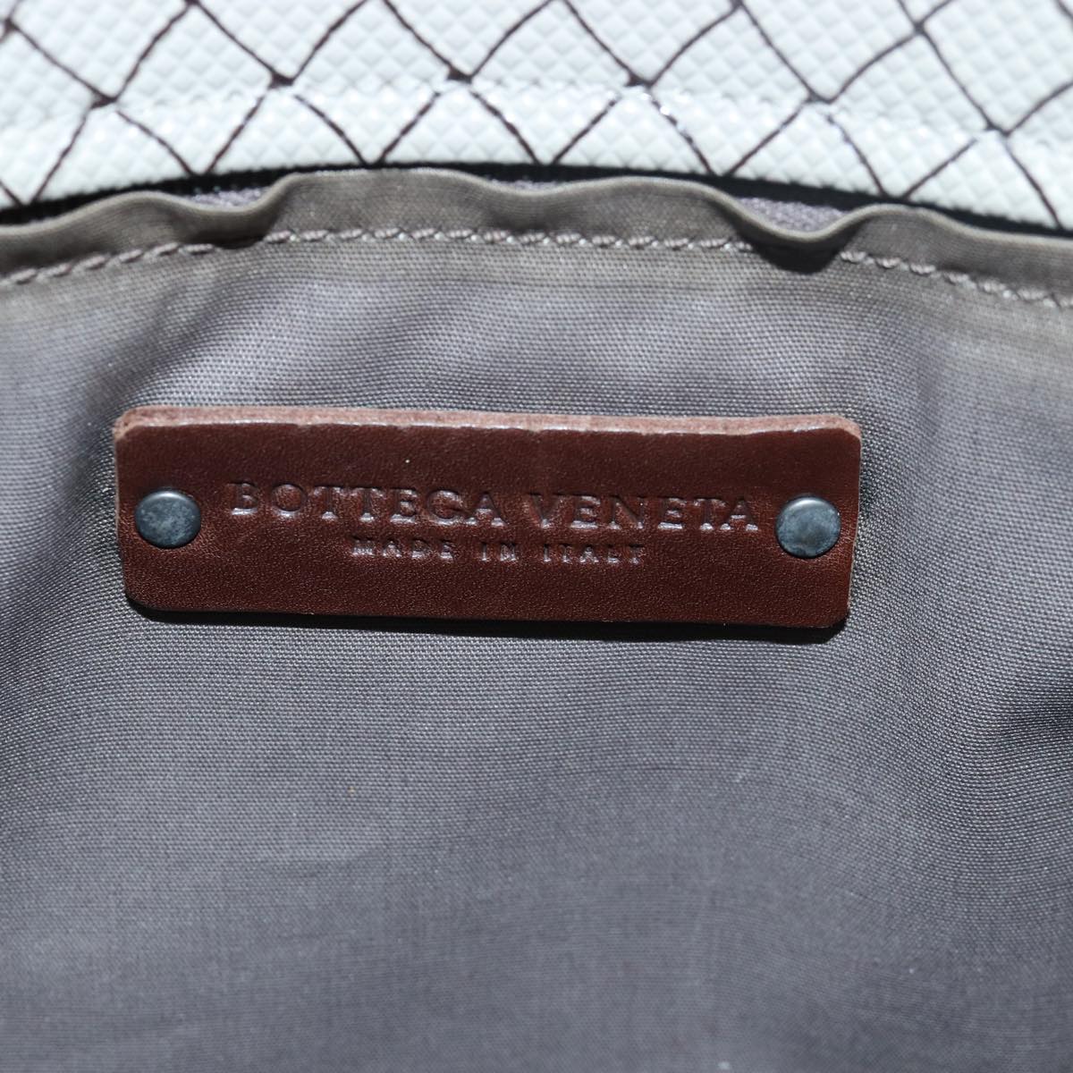 BOTTEGA VENETA Hand Bag PVC Leather Gray Auth bs15475