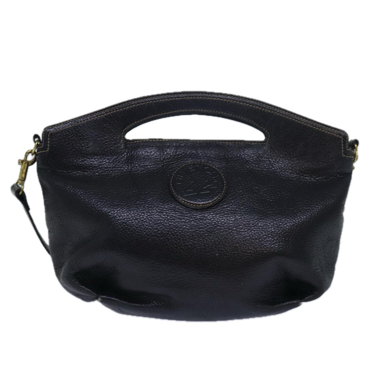 GIVENCHY Hand Bag Leather 2way Black Auth bs15483