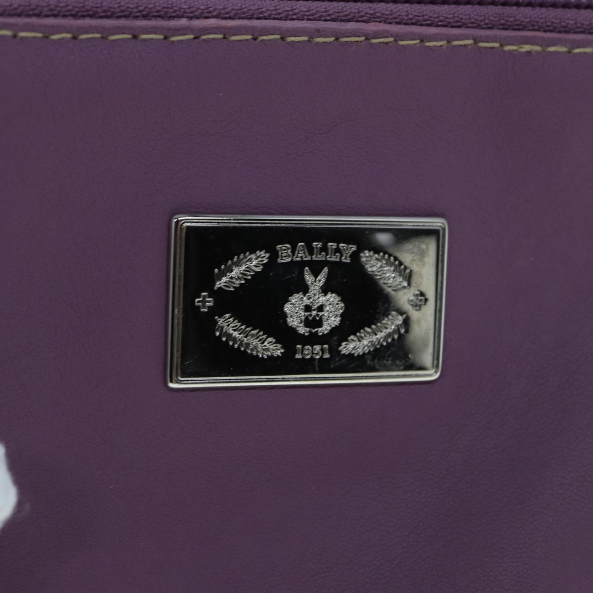 BALLY Shoulder Bag Mouton Purple Auth bs15489