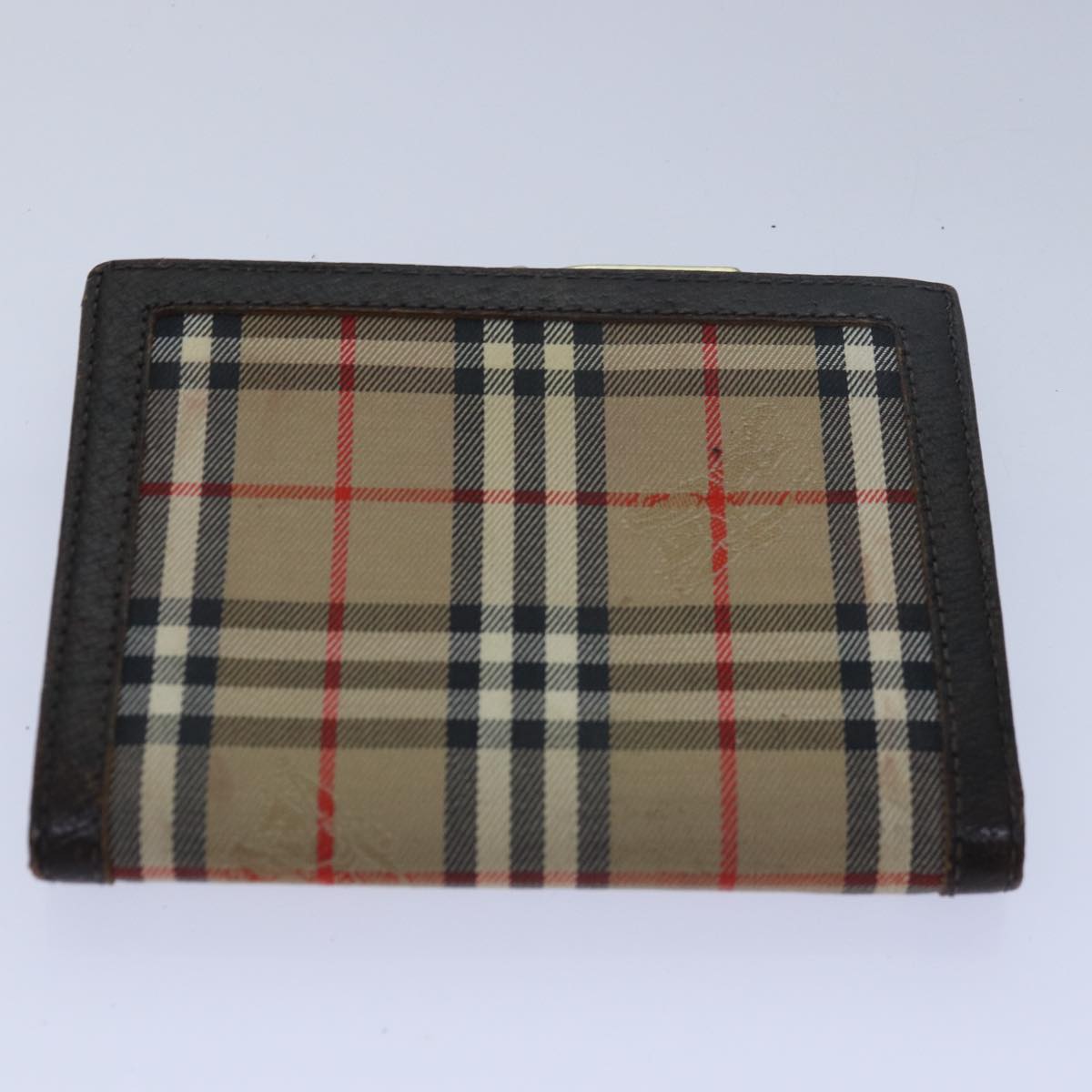 BURBERRY Nova Check Wallet PVC Leather 8Set Beige Auth bs15527