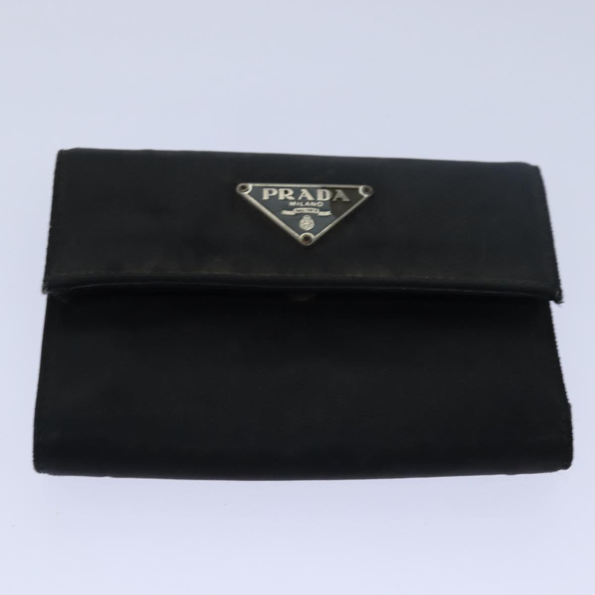 PRADA Wallet Nylon Leather 5Set Black Auth bs15530