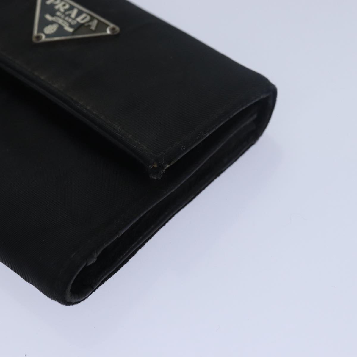 PRADA Wallet Nylon Leather 5Set Black Auth bs15530