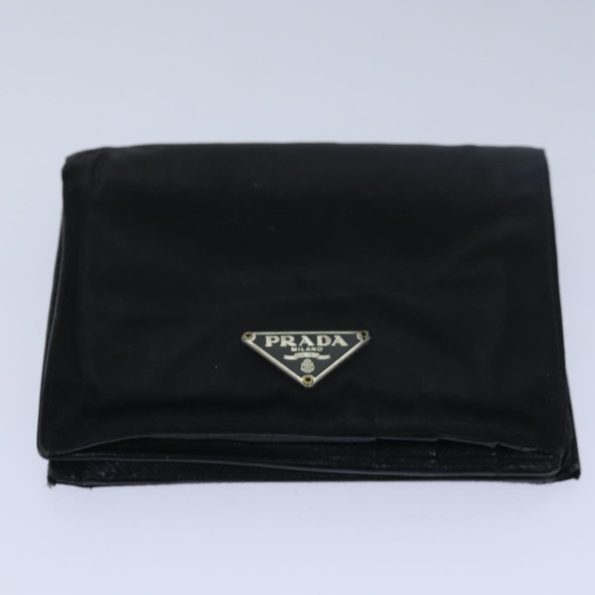 PRADA Wallet Nylon Leather 5Set Black Auth bs15530