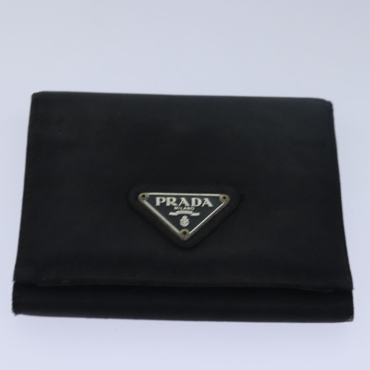 PRADA Wallet Nylon Leather 5Set Black Auth bs15530