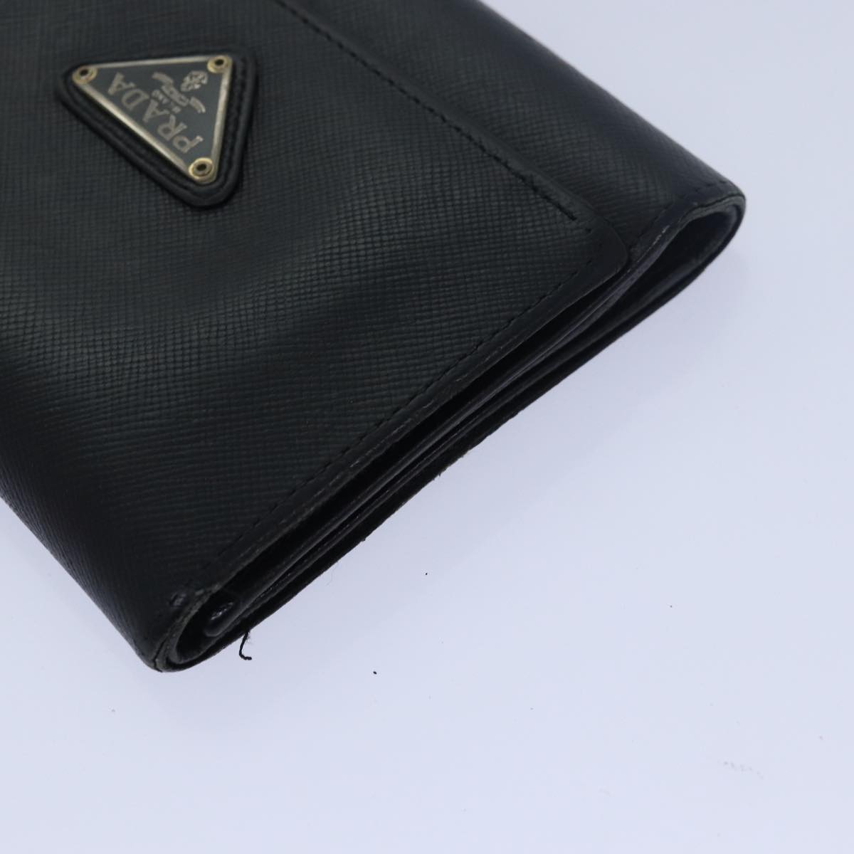 PRADA Wallet Nylon Leather 5Set Black Auth bs15530