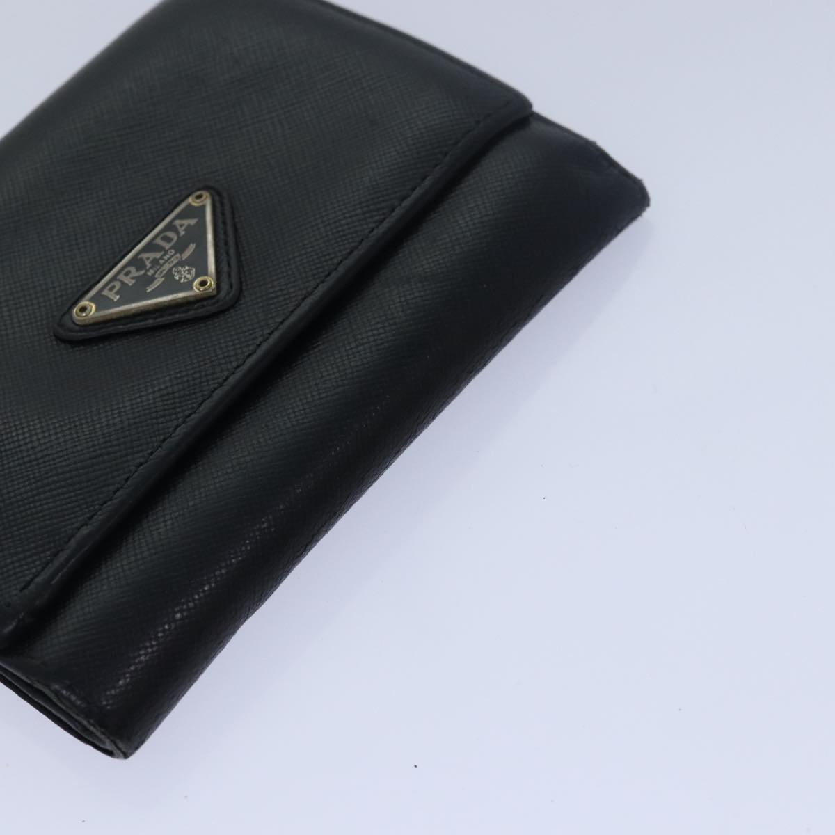 PRADA Wallet Nylon Leather 5Set Black Auth bs15530