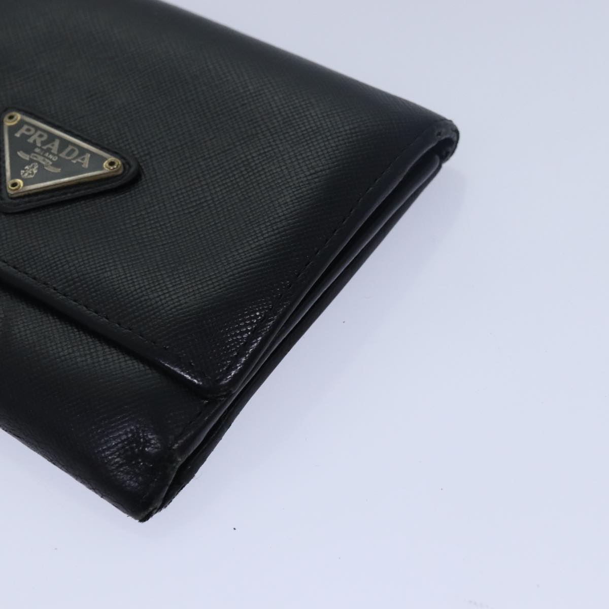 PRADA Wallet Nylon Leather 5Set Black Auth bs15530