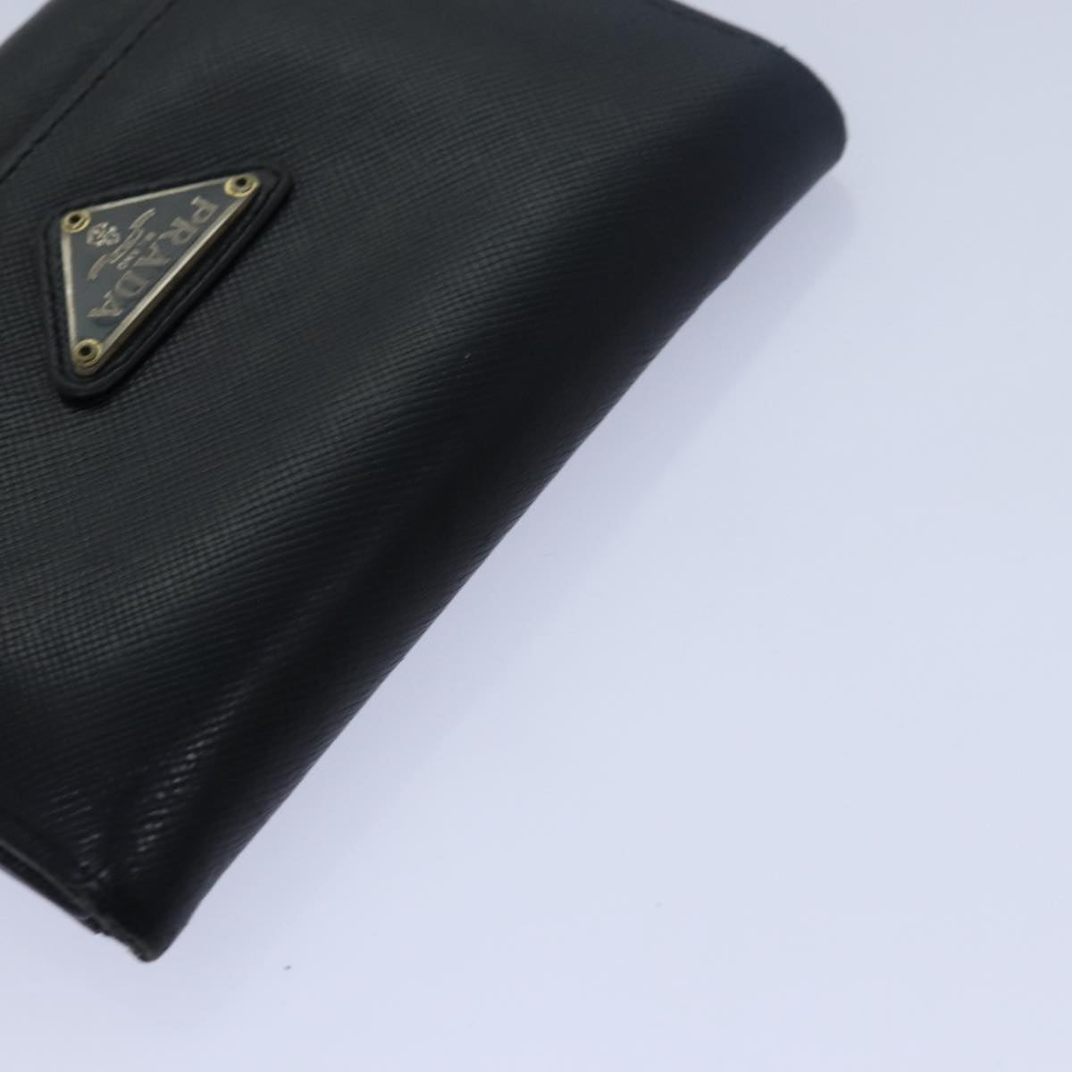 PRADA Wallet Nylon Leather 5Set Black Auth bs15530