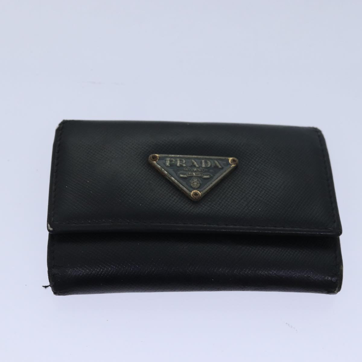 PRADA Key Case Wallet Safiano leather 6Set Brown Black beige Auth bs15532