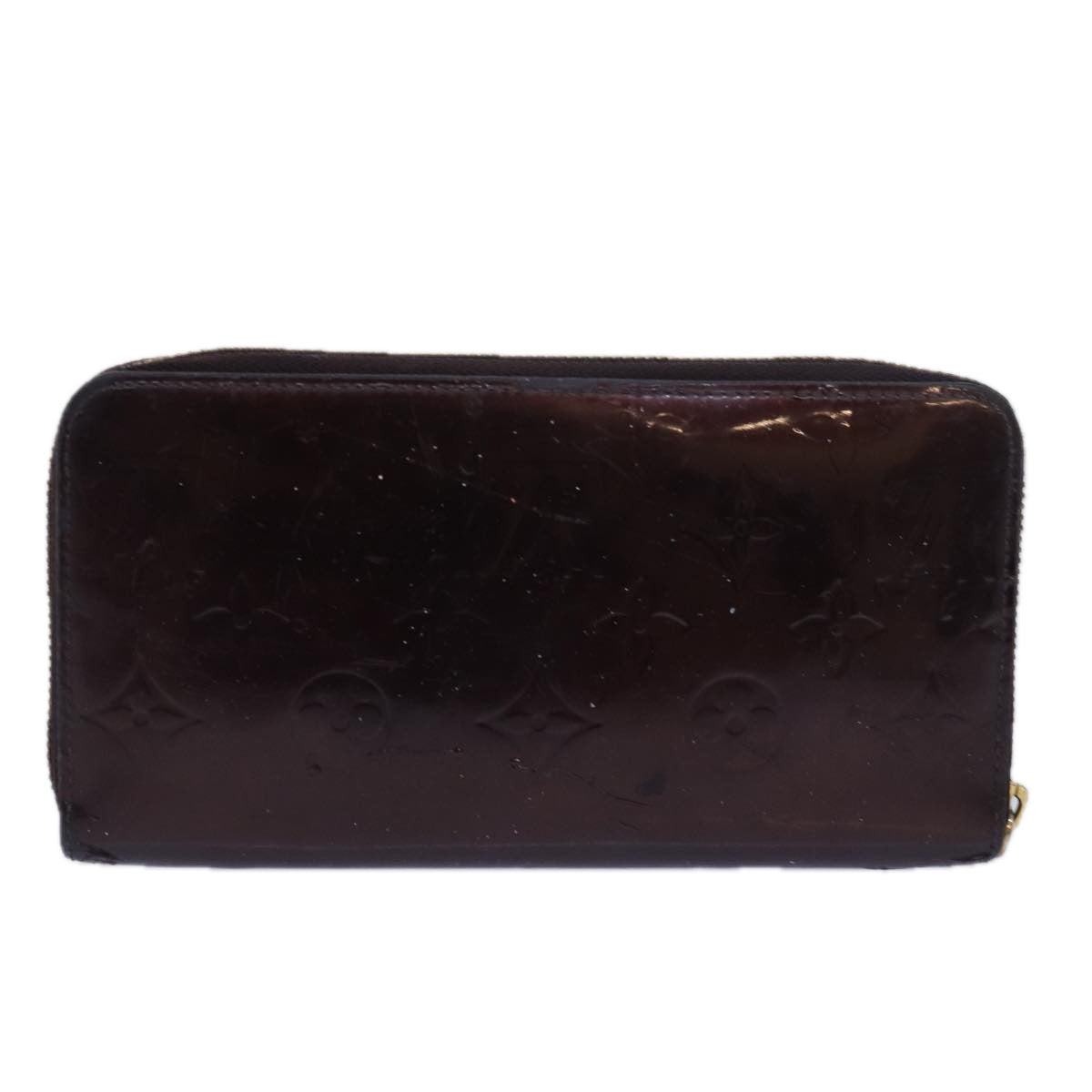 LOUIS VUITTON Monogram Vernis Zippy Wallet Wallet Amarante M93522 Auth bs15545