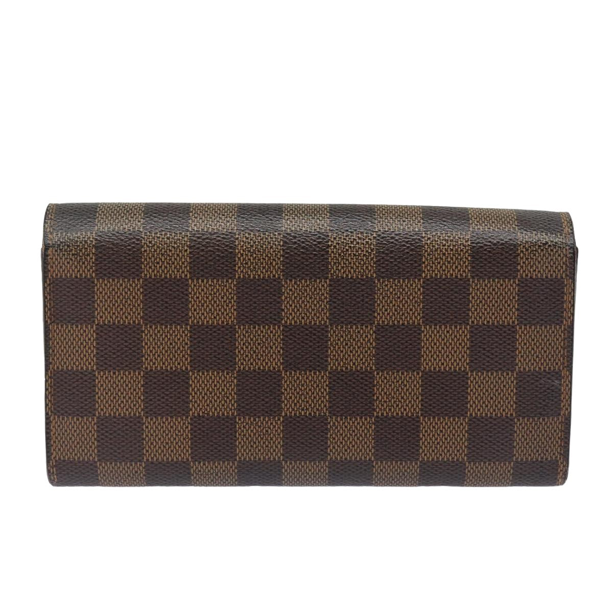 LOUIS VUITTON Damier Ebene Portefeuille Sarah Long Wallet N60491 LV Auth bs15557