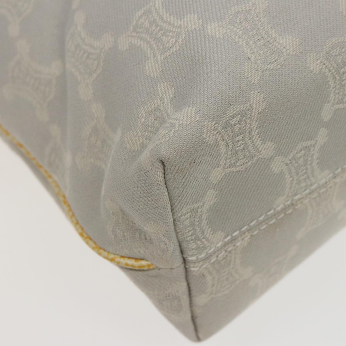 CELINE Macadam Canvas Tote Bag Yellow Light Blue Auth bs15626V