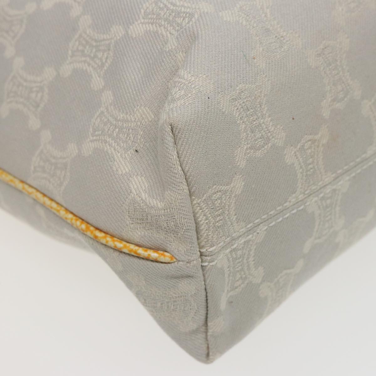 CELINE Macadam Canvas Tote Bag Yellow Light Blue Auth bs15626V