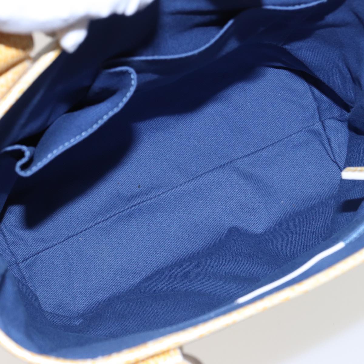 CELINE Macadam Canvas Tote Bag Yellow Light Blue Auth bs15626V