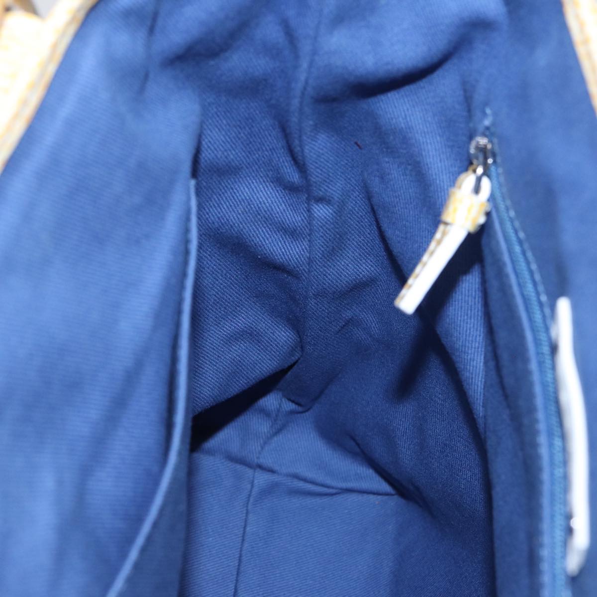 CELINE Macadam Canvas Tote Bag Yellow Light Blue Auth bs15626V