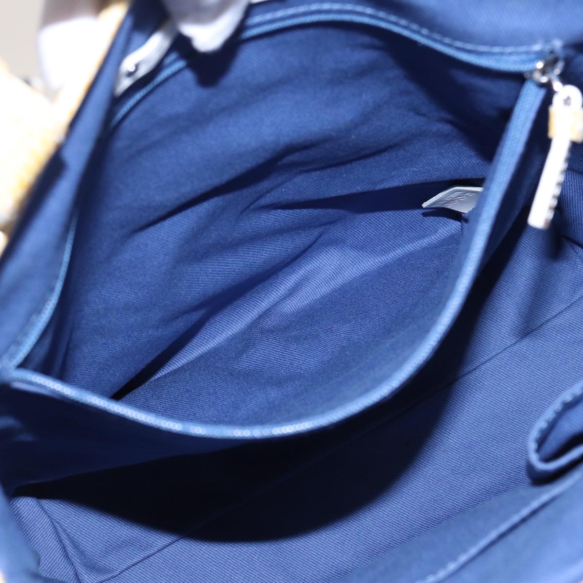 CELINE Macadam Canvas Tote Bag Yellow Light Blue Auth bs15626V