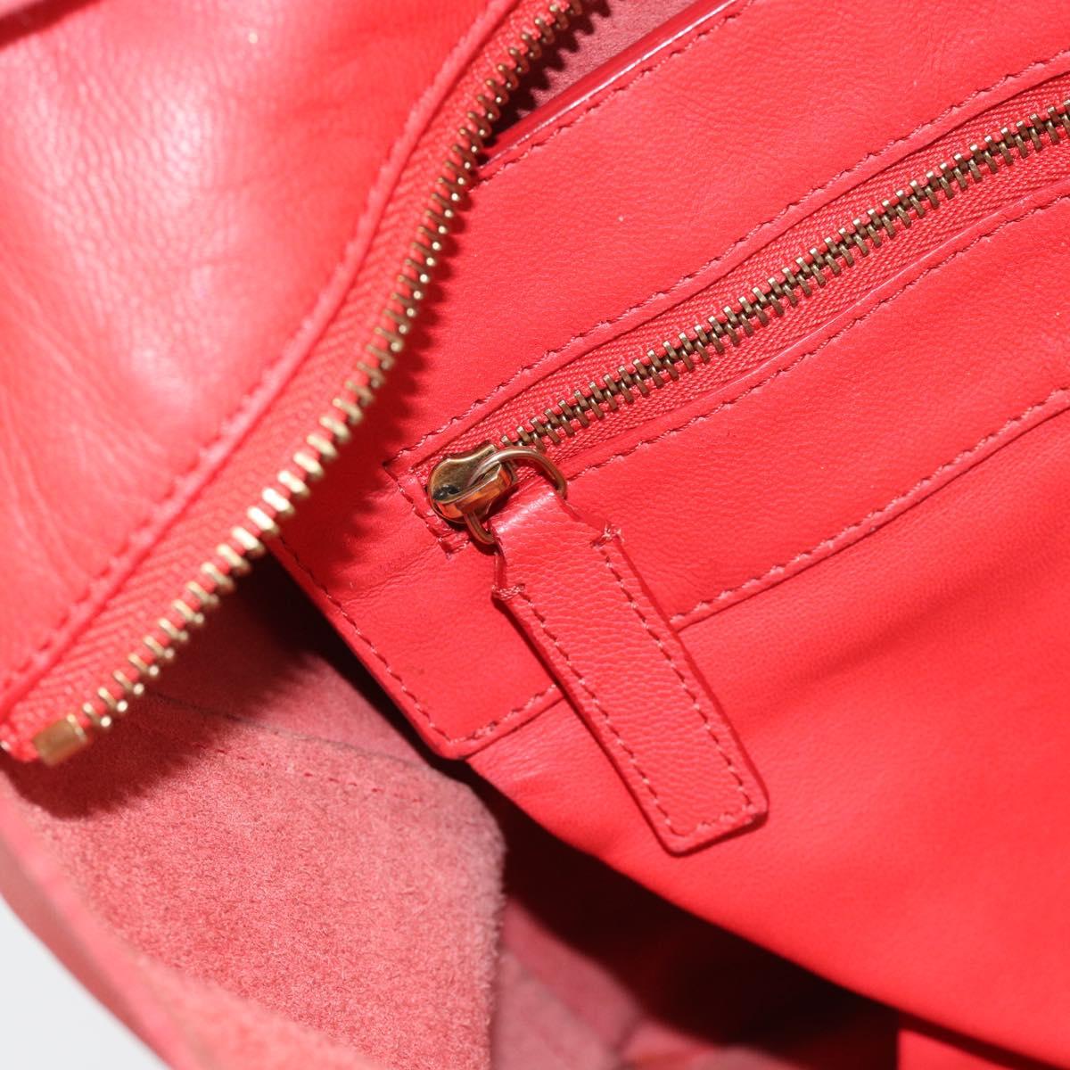 CELINE Tote Bag Leather Red Auth bs15628