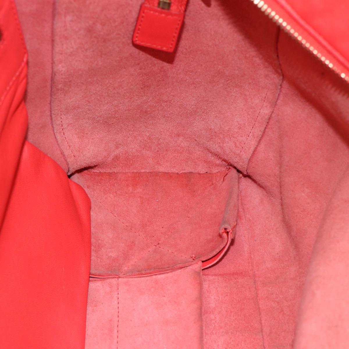 CELINE Tote Bag Leather Red Auth bs15628