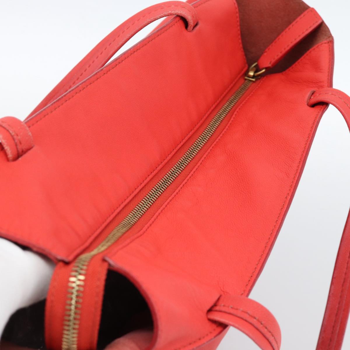 CELINE Tote Bag Leather Red Auth bs15628