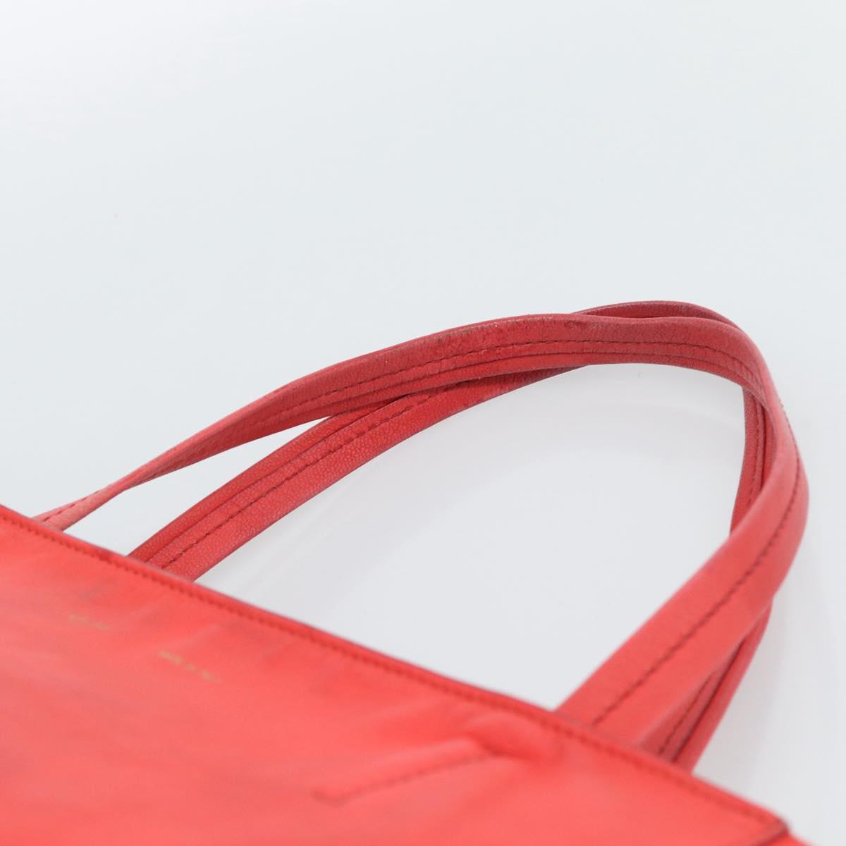 CELINE Tote Bag Leather Red Auth bs15628